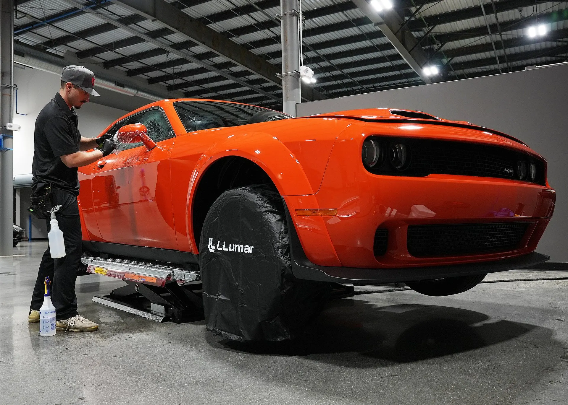 The Challenger on the lift