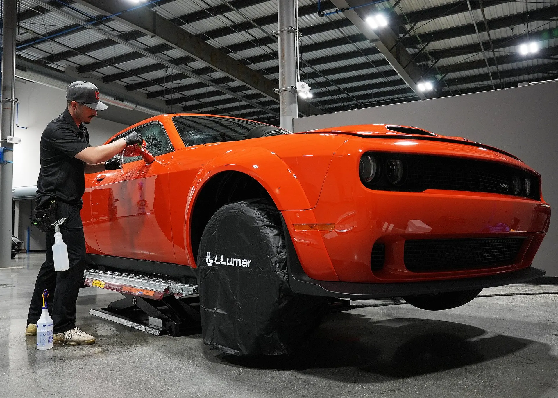 A Challenger on the lift
